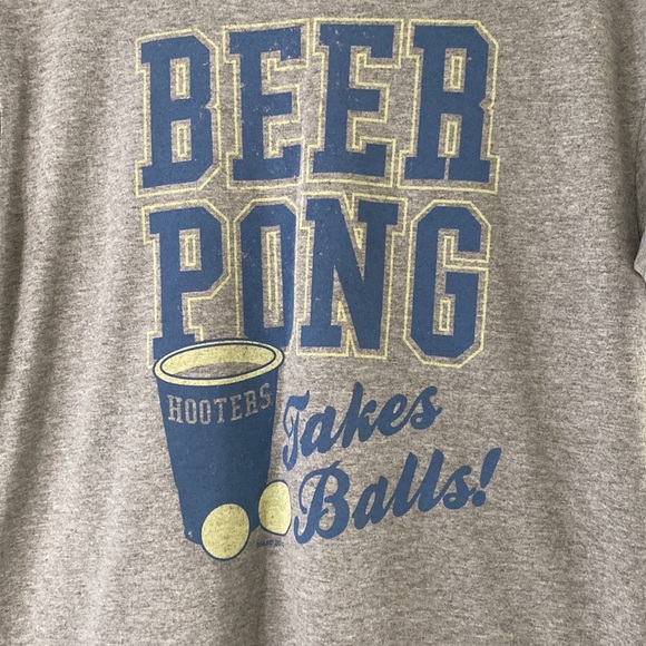 Super Sports Grey Blue Funny Beer Pong Tee Shirt Size Medium Adult NWT - Picture 3 of 7